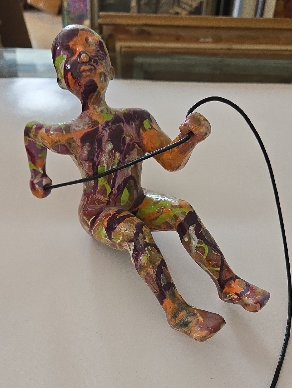 Abstract Multicolor Climbing Wall Figure Sculpture